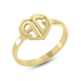 Monogram Heart Ring (2 Initials)