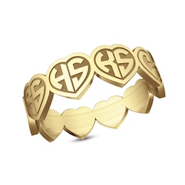 Monogram Hearts Family Band (1-6 Pairs of Initials)