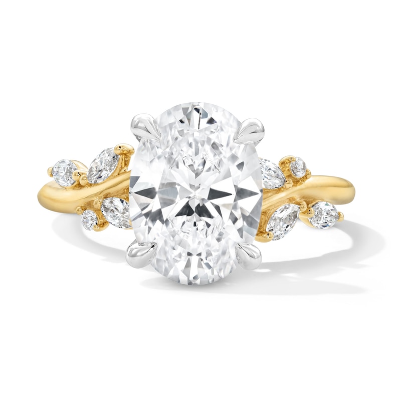 Main Image 1 of 3-3/8 CT. T.W. Oval Certified Lab-Grown Diamond Engagement Ring in 14K Gold (F/VS2)