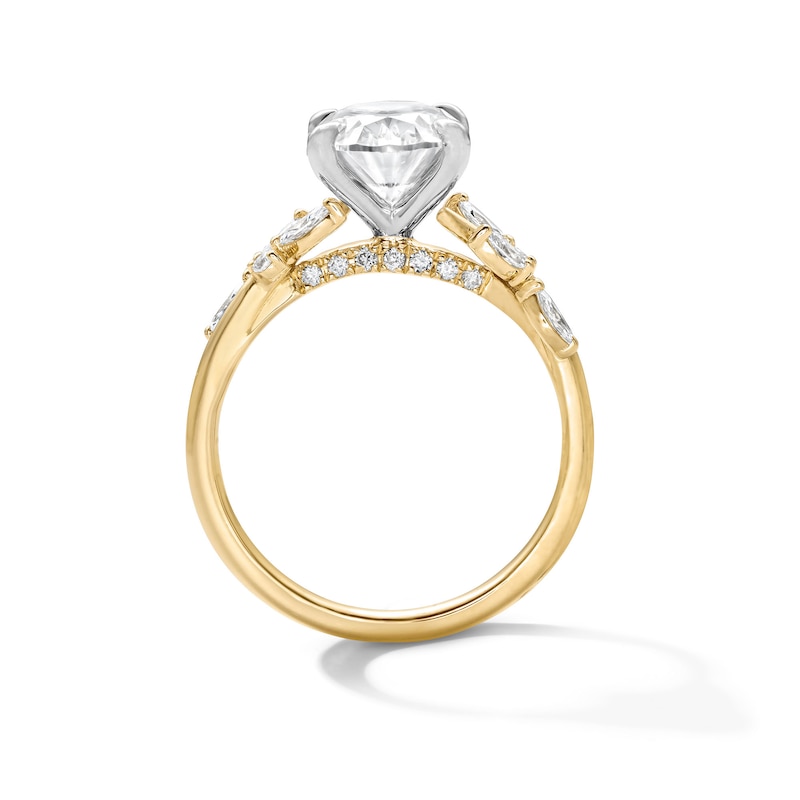 Main Image 2 of 3-3/8 CT. T.W. Oval Certified Lab-Grown Diamond Engagement Ring in 14K Gold (F/VS2)