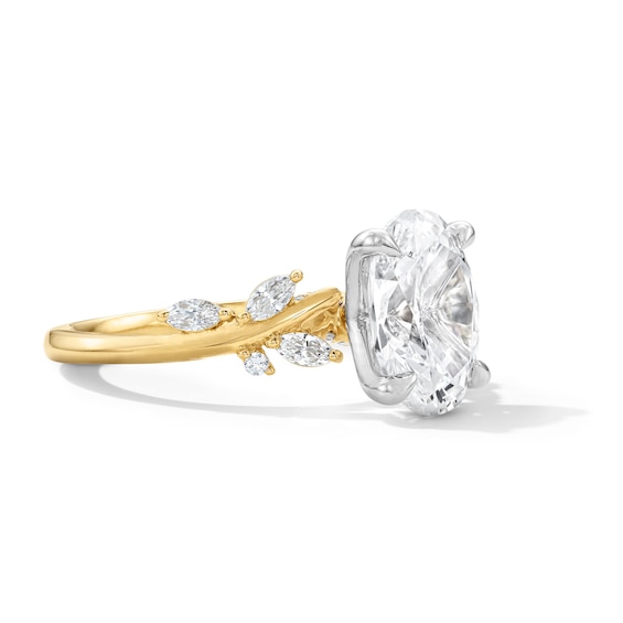 3-3/8 CT. T.w. Oval Certified Lab-Grown Diamond Engagement Ring in 14K Gold (F/Vs2)