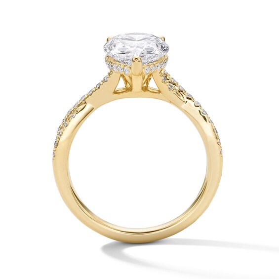 3-1/3 CT. T.w. Pear-Shaped Certified Lab-Grown Diamond Engagement Ring in 14K Gold (F/Vs2)