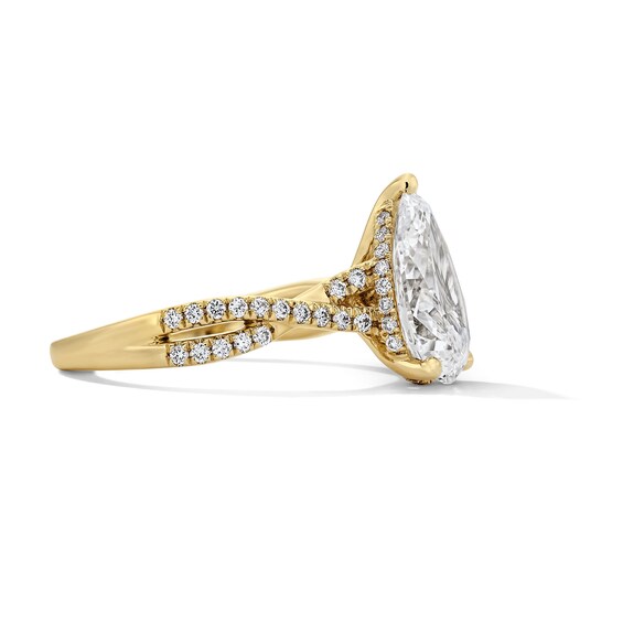 3-1/3 CT. T.w. Pear-Shaped Certified Lab-Grown Diamond Engagement Ring in 14K Gold (F/Vs2)