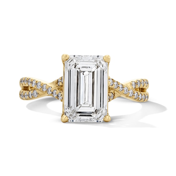 3-1/4 CT. T.w. Emerald-Cut Certified Lab-Grown Diamond Engagement Ring in 14K Gold (F/Vs2)