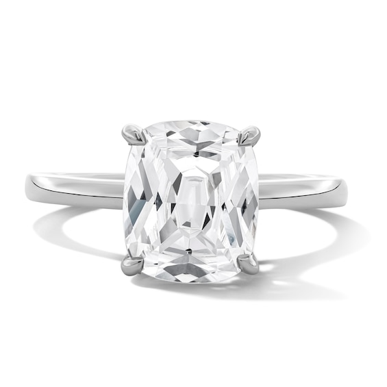 3 CT. T.w. Cushion-Cut Certified Lab-Grown Diamond Solitaire Engagement Ring in 14K White Gold (F/Vs2)