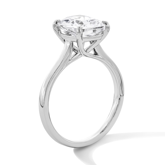 3 CT. T.w. Cushion-Cut Certified Lab-Grown Diamond Solitaire Engagement Ring in 14K White Gold (F/Vs2)