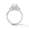 Thumbnail Image 2 of 3-5/8 CT. T.W. Oval-Cut and Half-Moon Certified Lab-Grown Diamond Three-Stone Engagement Ring in 14K White Gold (F/VS2)