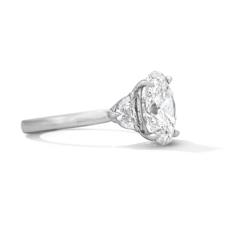 Main Image 3 of 3-5/8 CT. T.W. Oval-Cut and Half-Moon Certified Lab-Grown Diamond Three-Stone Engagement Ring in 14K White Gold (F/VS2)