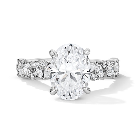 4 CT. T.w. Oval Certified Lab-Grown Diamond Engagement Ring in 14K White Gold (F/Vs2)