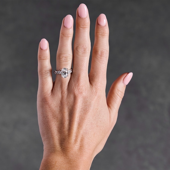 4 CT. T.w. Oval Certified Lab-Grown Diamond Engagement Ring in 14K White Gold (F/Vs2)
