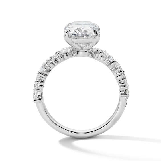 4 CT. T.w. Oval Certified Lab-Grown Diamond Engagement Ring in 14K White Gold (F/Vs2)