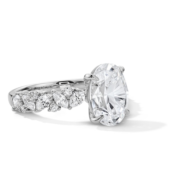 4 CT. T.w. Oval Certified Lab-Grown Diamond Engagement Ring in 14K White Gold (F/Vs2)