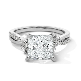 3-1/3 CT. T.W. Princess-Cut Certified Lab-Grown Diamond Engagement Ring in 14K White Gold (F/VS2)