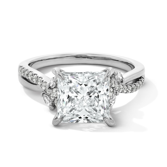 3-1/3 CT. T.w. Princess-Cut Certified Lab-Grown Diamond Engagement Ring in 14K White Gold (F/Vs2)