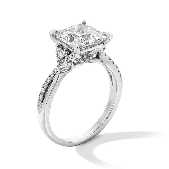 3-1/3 CT. T.w. Princess-Cut Certified Lab-Grown Diamond Engagement Ring in 14K White Gold (F/Vs2)