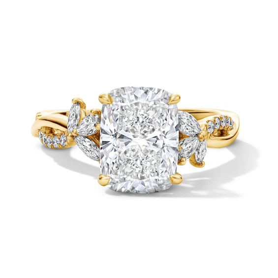 3-1/2 CT. T.w. Cushion-Cut Certified Lab-Grown Diamond Engagement Ring in 14K Gold (F/Vs2)