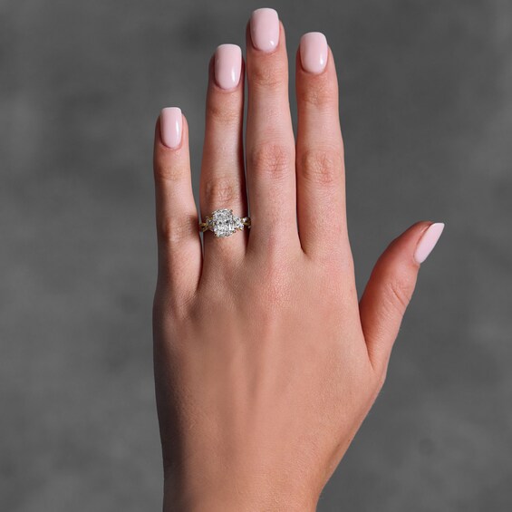 3-1/2 CT. T.w. Cushion-Cut Certified Lab-Grown Diamond Engagement Ring in 14K Gold (F/Vs2)