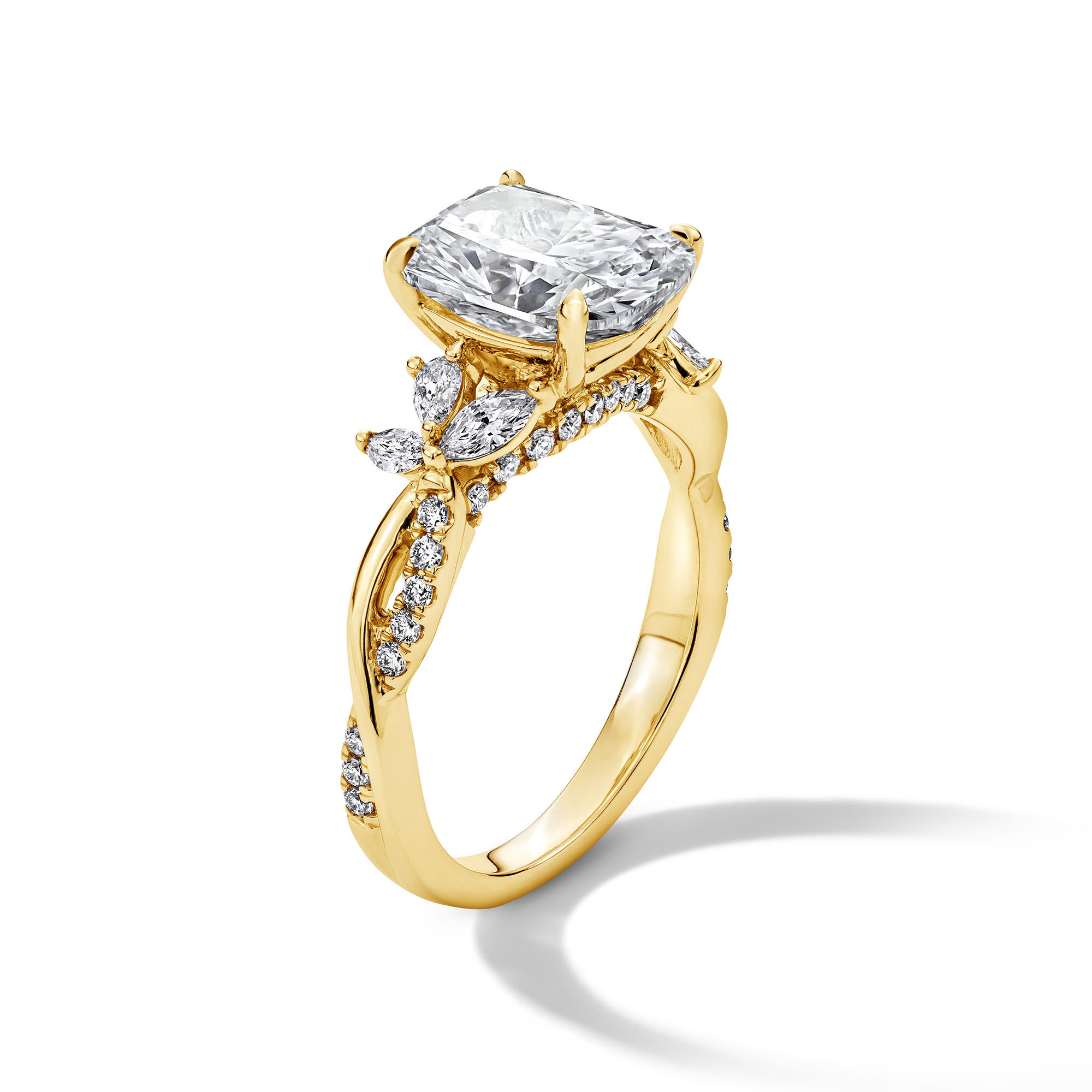 3-1/2 CT. T.w. Cushion-Cut Certified Lab-Grown Diamond Engagement Ring in 14K Gold (F/Vs2)