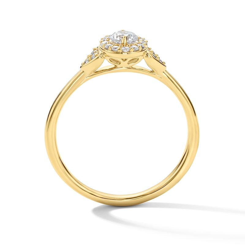 Main Image 2 of 1/3 CT. T.W. Certified Lab-Grown Diamond Frame Promise Ring in 10K Gold (F/SI2)