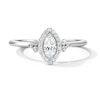 Thumbnail Image 1 of 1/3 CT. T.W. Marquise-Cut Certified Lab-Grown Diamond Frame Promise Ring in 10K White Gold (F/SI2)