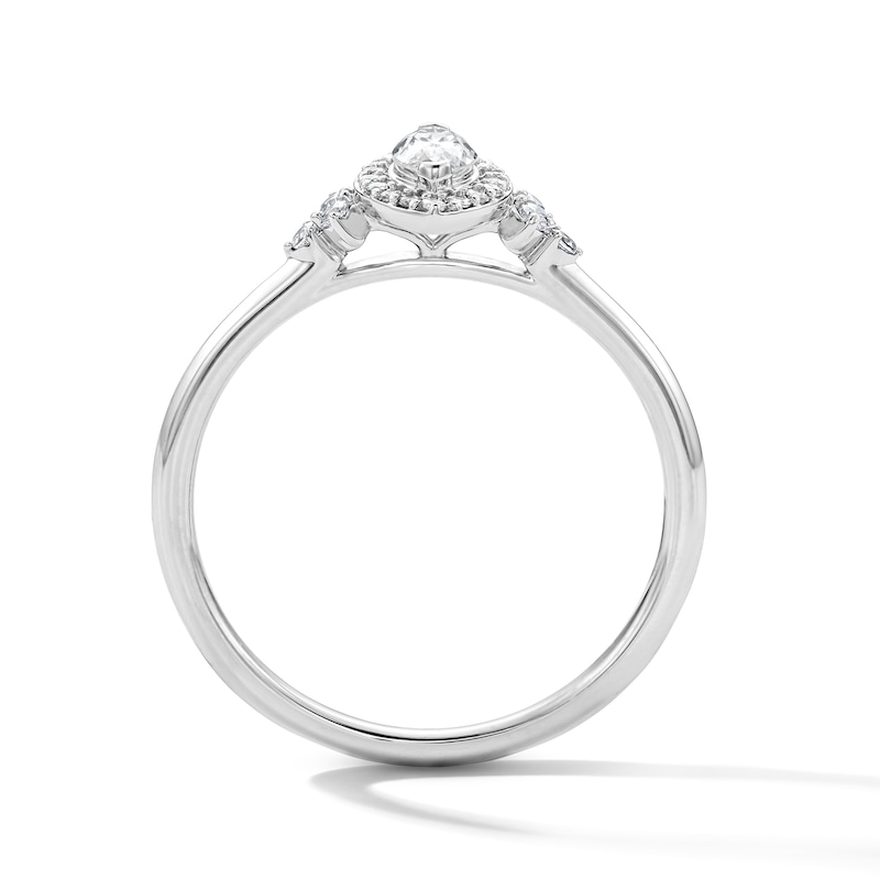 Main Image 2 of 1/3 CT. T.W. Marquise-Cut Certified Lab-Grown Diamond Frame Promise Ring in 10K White Gold (F/SI2)