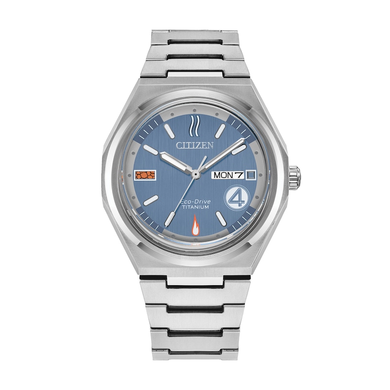 Main Image 1 of Men’s Citizen Eco-Drive® Marvel The Fantastic 4 Super Titanium™ Watch with Blue Dial (Model: AW0131-66W)