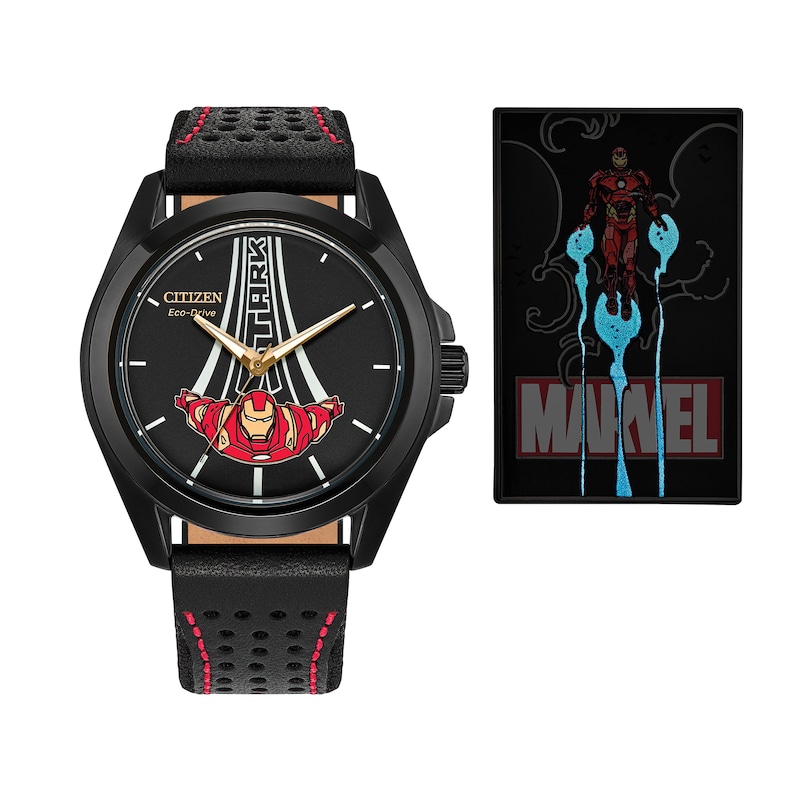 Main Image 7 of Men’s Citizen Eco-Drive® Marvel Avengers Iron Man Tony Stark Watch with Black Dial (Model: AW2095-41W)