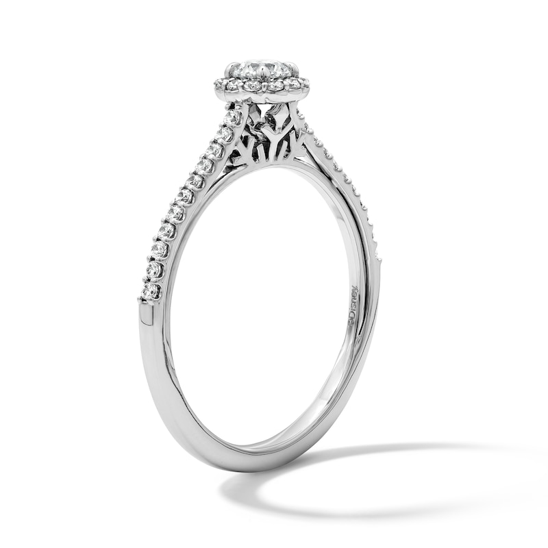 Main Image 4 of Enchanted Star Elsa 3/8 CT. T.W. Lab-Grown Diamond Frame Promise Ring in 10K White Gold (F/SI2)