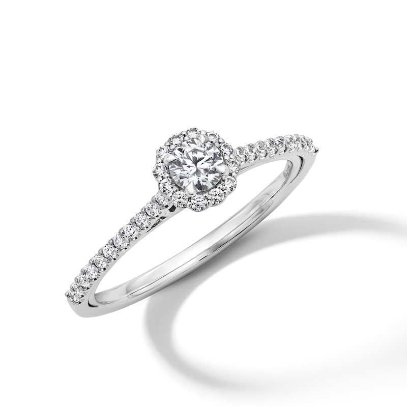 Main Image 5 of Enchanted Star Elsa 3/8 CT. T.W. Lab-Grown Diamond Frame Promise Ring in 10K White Gold (F/SI2)