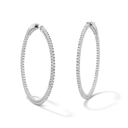 1-5/8 CT. T.W. Certified Lab-Grown Diamond Inside-Out Flex Hoop Earrings in Sterling Silver (F/VS2)