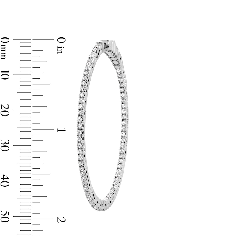 Main Image 3 of 1-5/8 CT. T.W. Certified Lab-Grown Diamond Inside-Out Flex Hoop Earrings in Sterling Silver (F/VS2)