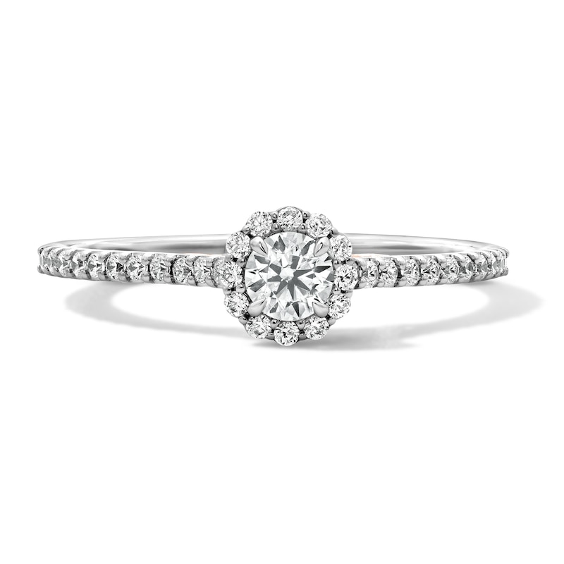 Main Image 1 of Enchanted Star Rapunzel 3/8 CT. T.W. Lab-Grown Diamond Frame Promise Ring in 10K Gold (F/SI2)
