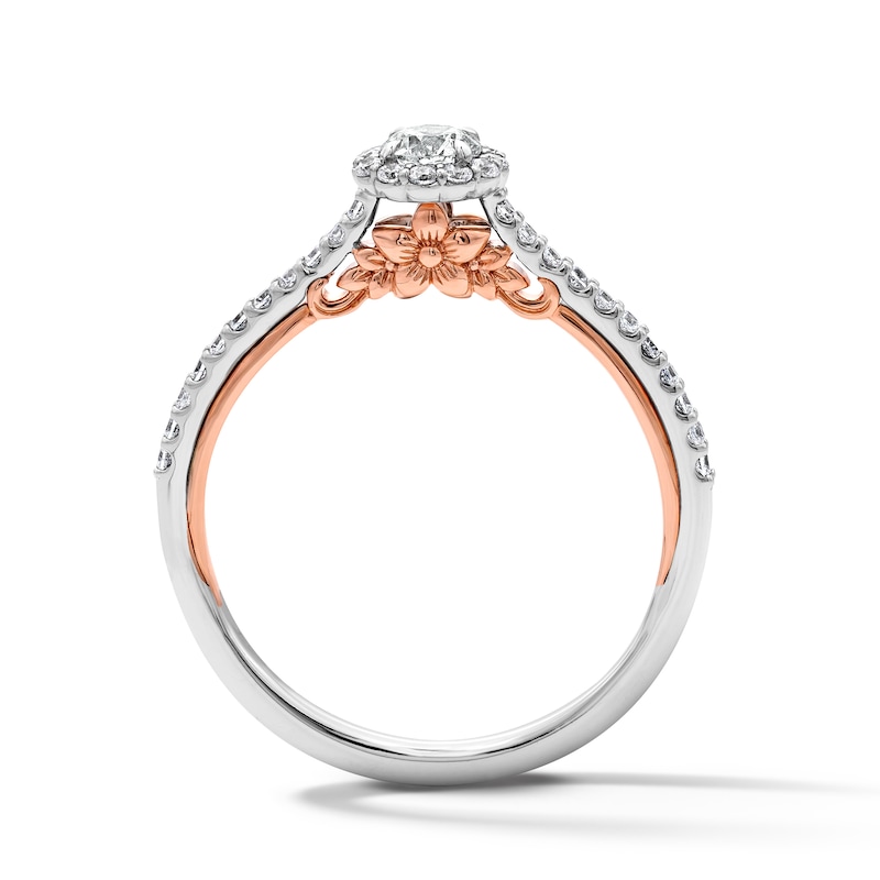Main Image 2 of Enchanted Star Rapunzel 3/8 CT. T.W. Lab-Grown Diamond Frame Promise Ring in 10K Gold (F/SI2)