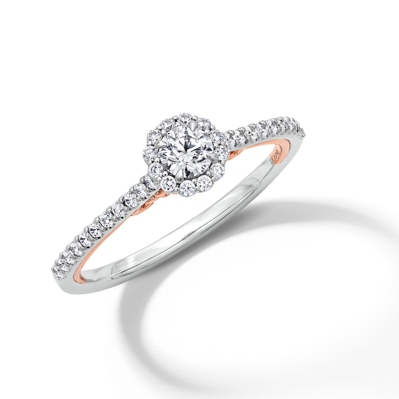 Main Image 5 of Enchanted Star Rapunzel 3/8 CT. T.W. Lab-Grown Diamond Frame Promise Ring in 10K Gold (F/SI2)