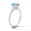 Thumbnail Image 5 of Enchanted Disney Belle Cushion-Cut Blue Topaz and 1/2 CT. T.W. Diamond Frame Ring in 14K White Gold