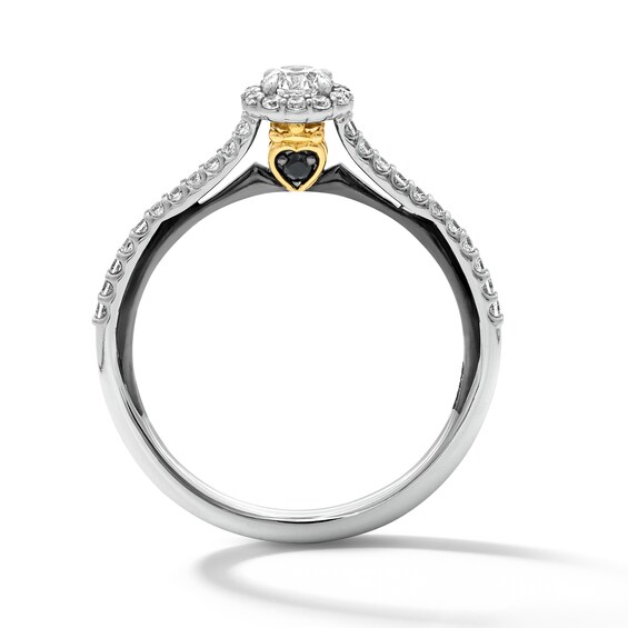 Enchanted Disney Evil Queen 3/8 CT. T.w. Lab-Grown Diamond and Onyx Promise Ring in 10K Gold (F/Si2)
