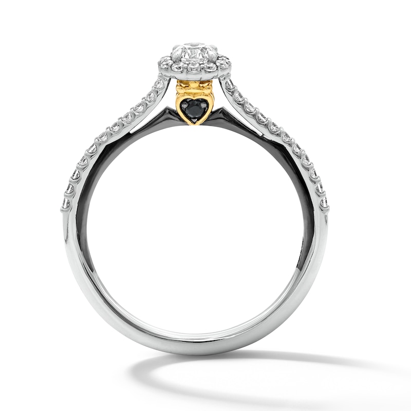 Main Image 2 of Enchanted Disney Evil Queen 3/8 CT. T.W. Lab-Grown Diamond and Onyx Promise Ring in 10K Gold (F/SI2)