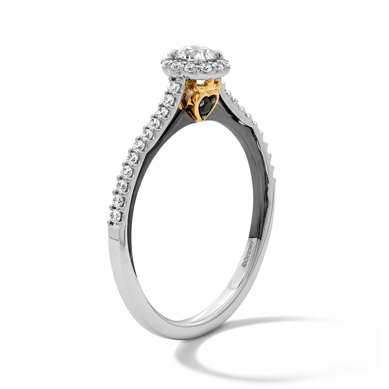 Main Image 4 of Enchanted Disney Evil Queen 3/8 CT. T.W. Lab-Grown Diamond and Onyx Promise Ring in 10K Gold (F/SI2)