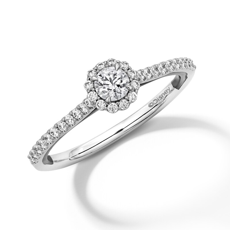 Main Image 5 of Enchanted Disney Evil Queen 3/8 CT. T.W. Lab-Grown Diamond and Onyx Promise Ring in 10K Gold (F/SI2)