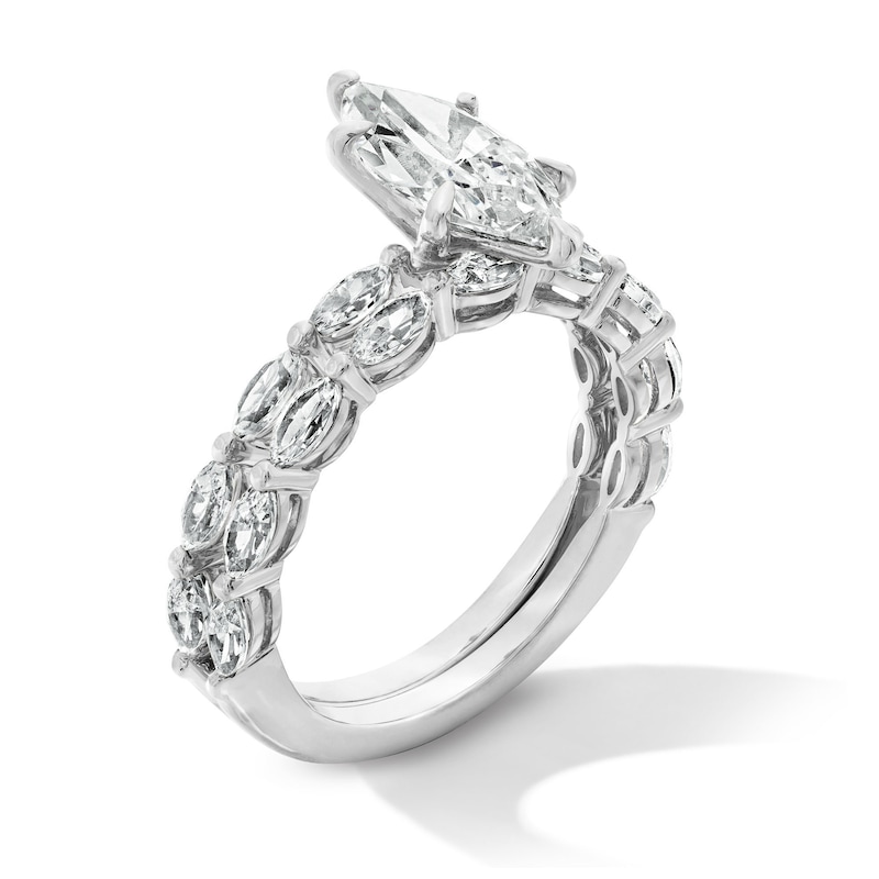 Main Image 3 of 2-1/2 CT. T.W. Marquise-Cut Certified Lab-Grown Diamond Bridal Set in 14K White Gold (F/VS2)