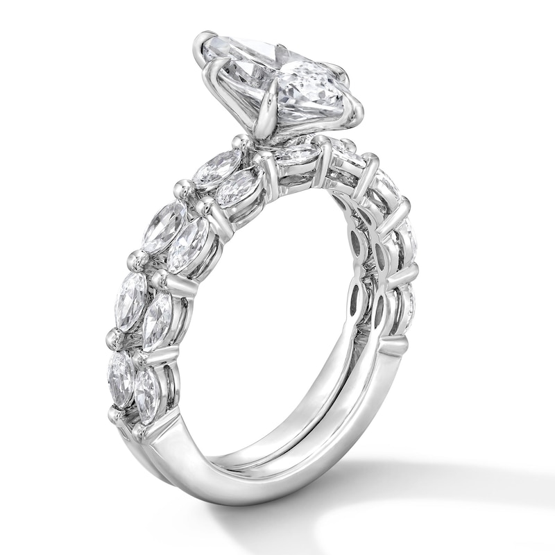 Main Image 5 of 2-1/2 CT. T.W. Marquise-Cut Certified Lab-Grown Diamond Bridal Set in 14K White Gold (F/VS2)