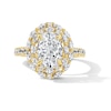 Thumbnail Image 1 of 3 CT. T.W. Oval Certified Lab-Grown Diamond Double-Frame Engagement Ring in 14K Gold (F/VS2)
