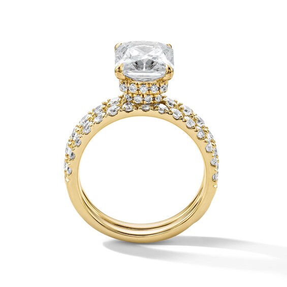 4-1/3 CT. T.w. Radiant-Cut Certified Lab-Grown Diamond Hidden Frame Bridal Set in 14K Gold (F/Vs2)