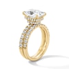 Thumbnail Image 4 of 4-1/3 CT. T.W. Radiant-Cut Certified Lab-Grown Diamond Hidden Frame Bridal Set in 14K Gold (F/VS2)