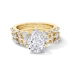 Thumbnail Image 1 of 3-1/3 CT. T.W. Pear-Shaped Certified Lab-Grown Diamond Hidden Frame Bridal Set in 14K Gold (F/VS2)