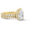 Thumbnail Image 3 of 4-1/3 CT. T.W. Pear-Shaped Certified Lab-Grown Diamond Hidden Frame Bridal Set in 14K Gold (F/VS2)