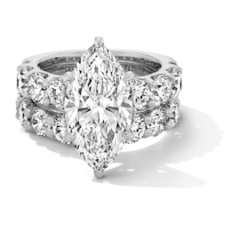 Grand Opulence 10 CT. T.W. Marquise-Cut Certified Lab-Grown Diamond Bridal Set in 14K White Gold (F/VS2)