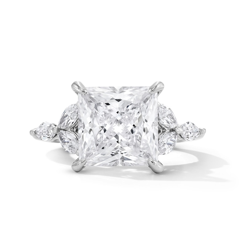 Main Image 1 of 7 CT. T.W. Princess-Cut Certified Lab-Grown Diamond Hidden Frame Engagement Ring in 14K White Gold (F/VS2)