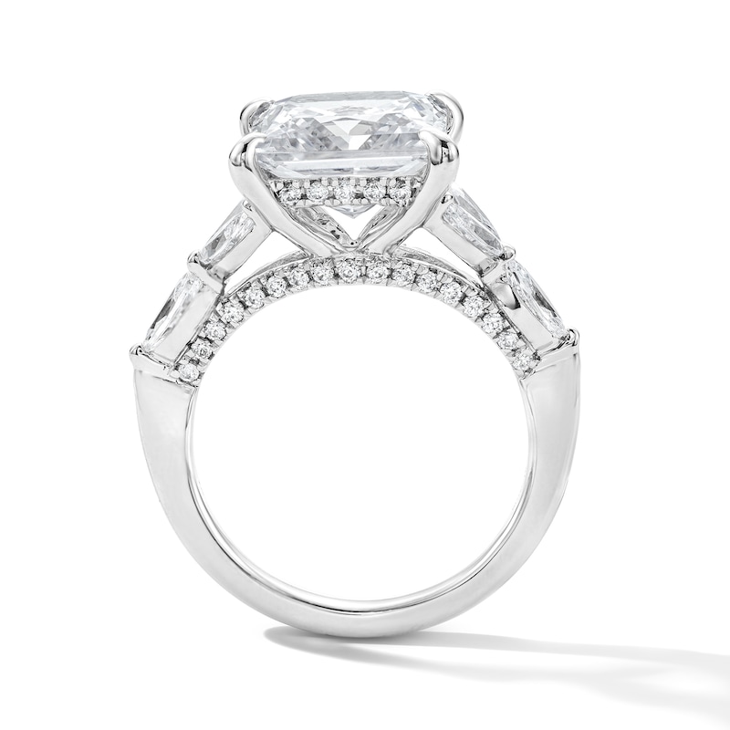 Main Image 3 of 7 CT. T.W. Princess-Cut Certified Lab-Grown Diamond Hidden Frame Engagement Ring in 14K White Gold (F/VS2)