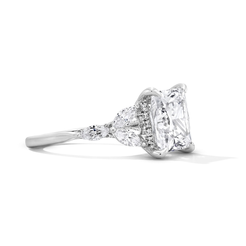Main Image 4 of 7 CT. T.W. Princess-Cut Certified Lab-Grown Diamond Hidden Frame Engagement Ring in 14K White Gold (F/VS2)